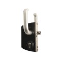 Locinox Surface-Mounted Sliding Gate Lock with Aluminum Handle Set for 2" Square Profiles (RAL 9005 Jet Black) - LSKZ50U2LVSZS-9005