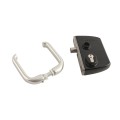 Locinox Surface-Mounted Sliding Gate Lock with Aluminum Handle Set for 2" Square Profiles (RAL 9005 Jet Black) - LSKZ50U2LVSZS-9005