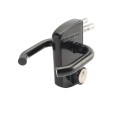 Locinox Surface-Mounted US Mortise Cylinder Gate Lock with Aluminum Handle for 1-1/2" to 2" Square Profiles (RAL 9005 Jet Black, Keyed Alike) - LUKY40J5LGMAB-9005