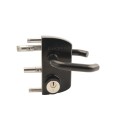 Locinox Surface-Mounted US Mortise Cylinder Gate Lock with Aluminum Handle for 1-1/2" to 2" Square Profiles (RAL 9005 Jet Black, Keyed Alike) - LUKY40J5LGMAB-9005