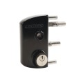 Locinox Surface-Mounted US Mortise Cylinder Gate Lock with Aluminum Handle for 1-1/2" to 2" Square Profiles (RAL 9005 Jet Black) - LUKY40J5LVMZB-9005 (Default)