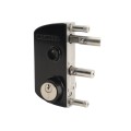 Locinox Surface-Mounted US Mortise Cylinder Gate Lock with Aluminum Handle for 1-1/2" to 2" Square Profiles (RAL 9005 Jet Black) - LUKY40J5LVMZB-9005 (Default)