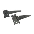 Nationwide 8" Zinc-Plated Universal T-Hinge Pair with Lag Screws for Fences & Gates (Black) - NW199