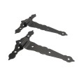 Nationwide 12" Zinc-Plated Ornamental T-Hinge Pair with 1 3/4" Lag Screws (Black) - NW38935Q