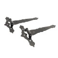 Nationwide 12" Zinc-Plated Ornamental T-Hinge Pair with 1 3/4" Lag Screws (Black) - NW38935Q