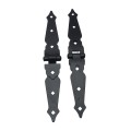 Nationwide 8" Ornamental Double Strap Hinge with 1 3/4" Lag Screws (Black) - NW38936Q 