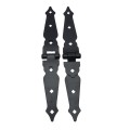Nationwide 8" Ornamental Double Strap Hinge with 1 3/4" Lag Screws (Black) - NW38936Q 