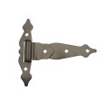 Nationwide 8" Zinc-Plated Ornamental T-Hinge Pair with Fixed Pin (Black) - NW38937FQ