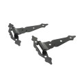Nationwide 8" Zinc-Plated Ornamental T-Hinge Pair with 3" Mounting Hardware (Black) - NW38937MDQ