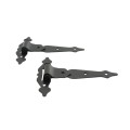 Nationwide 8" Zinc-Plated Ornamental T-Hinge Pair with 3" Mounting Hardware (Black) - NW38937MDQ