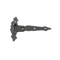 Nationwide 8" Zinc-Plated Ornamental T-Hinge Pair with 3" Mounting Hardware (Black) - NW38937MDQ