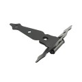 Nationwide 8" Zinc-Plated Ornamental T-Hinge Pair with 3" Mounting Hardware (Black) - NW38937MDQ