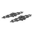 Nationwide 8" Traditional Double Strap Hinge Pair with 1 3/4" Lag Screws (Black) - NW38940Q