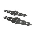 Nationwide 8" Traditional Double Strap Hinge Pair with 1 3/4" Lag Screws (Black) - NW38940Q