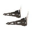 Nationwide 10" Contemporary Double Strap Hinge Pair with 1 3/4" Lag Screws (Black) - NW38942Q