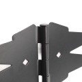 Nationwide 10" Contemporary Double Strap Hinge Pair with 1 3/4" Lag Screws (Black) - NW38942Q