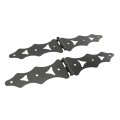 Nationwide 10" Traditional Zinc Plated Steel Double Strap Hinge Pair (Black) - NW38946Q