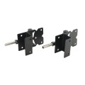 Nationwide Horizontally Adjustable Wrap-Around Gate Hinge Pair for 2" Gate Frames (Black) - NW6082BSCP-SSB