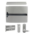 Lockey PS62S7 Panic Shield Security Kit (Silver) - Shield, Black Panic Bar, Strike Bracket, Gate Box, Panic Trim, Max Guard