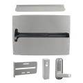 Lockey PS62SL7 Panic Shield Security Kit (Silver) - Shield, Black Panic Bar, Strike Bracket, Gate Box, Panic Trim, Max Guard