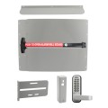 Lockey PS63S Panic Shield Security Kit (Silver) - Shield, Panic Bar, Strike Bracket, Gate Box, Panic Trim, Max Guard