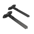 Nationwide 12" Pair Rustic Powder-Coated Strap Hinge Pair with 1/2" Pin (Black) - RUSH112-BK