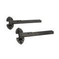 Nationwide 12" Pair Rustic Powder-Coated Strap Hinge Pair with 1/2" Pin (Black) - RUSH112-BK