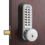 Lockey 2210KO Keyless Surface Mount Single Combination Deadbolt Lock with Keyed Alike Key Override - Bright Chrome