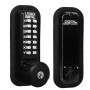 Lockey 2210KO Keyless Surface Mount Single Combination Deadbolt Lock with Keyed Different Key Override - Jet Black Marine Grade