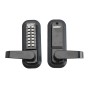 Lockey 2835 Mechanical Keyless Deadlocking Spring Latch Lever Lock with Passage Mode - Jet Black Marine Grade