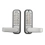 Lockey 2985 Keyless Double Combination Deadlocking Spring Latch Lock with Key Override for Sliding Doors - Satin Chrome Marine Grade