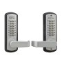 Lockey 3835 Mechanical Keyless Deadbolt Lever Lock with Passage Mode - Satin Nickel