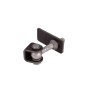 Locinox 180&deg; 3-Way Adjustable Hinge with U-Shaped Ear Plate and M12 3-1/2" Eyebolt (Black Steel, 2 Pieces) - GBMU-B-M12-90-02
