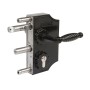 Locinox Large Surface-Mounted Ornamental Gate Lock with Zamac Handle Set for 2-1/2" to 3" Square Profiles (RAL 9005 Jet Black) - LAKQ60H2LVSZFA-9005
