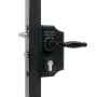 Locinox Small Surface-Mounted Ornamental Gate Lock with Zamac Handle Set for 3/8" to 7/8" Square Profiles (RAL 7016 Anthracite Grey) - LAKY10F2LVCAFA-7016