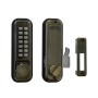 Lockey 2500 Mechanical Keyless Hook Bolt for Narrow Stile Doors - Antique Brass
