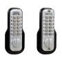 Lockey M210DC Mechanical Keyless Deadbolt Lock With EZ Plates (Satin Chrome Marine Grade, Double Combination) - M210DC-SCMG-DC