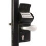 Locinox VALENTINO Surface-Mount Battery-Powered Free-Exit Code Lock for 4" to 4-3/4" Square Profiles with Aluminum Handles (RAL 6005, Keyed to Differ) - LOKQ100Y2LVCACR-6005