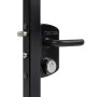 Locinox Surface-Mounted US Mortise Cylinder Gate Lock with Aluminum Handle for 2" to 2-3/8" Square Profiles (RAL 9005 Jet Black) - LUKY50J5LVMZB-9005