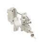 Nationwide Keystone X-External Heavy-Duty, Reversible, Two Sided Keyed-Alike, Lockable External Mount Spindle Latch for Gates (Nylon) White