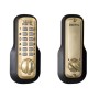 Lockey M210 Mechanical Keyless Single Combination Deadbolt Lock - Satin Brass