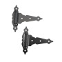 Nationwide 8" Ornamental Heavy Duty Self-Closing T-Hinge Pair (Black) - NW38937HDQ 