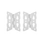 Nationwide 8" Stainless Steel Contemporary Butterfly Hinge with 1 3/4" Lag Screws (White) - NW38943SSW 