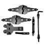 Nationwide Contemporary Double Drive Gate Kit with 8" Double Strap Hinge Pair, 24" Drop Rod, Post Latch, and 9" Handle (Black) - NW38949CQ 