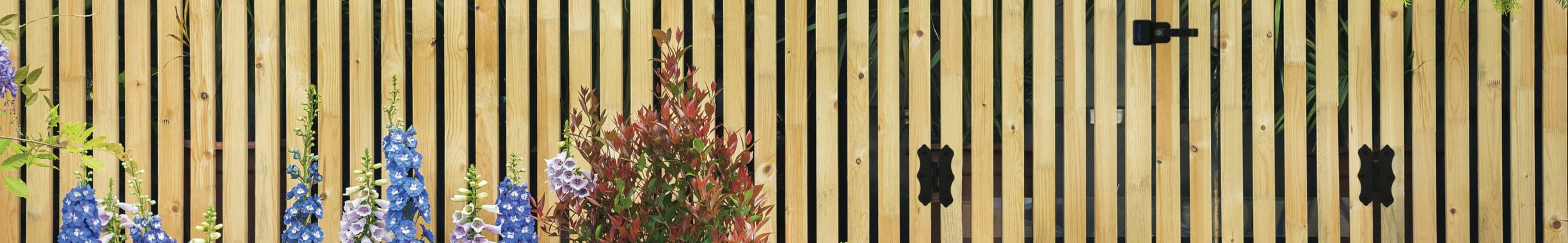 Wood fence with Nationwide-Lockey Gate Products